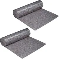 Relaxdays 2 rouleaux de bâche de protection, 1 m x 50 m chacun = 50 m², antidérapante, hydrofuge, 220 g/m², travaux de peinture, déménagement, gris