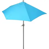Mendler Parasol Parla En Alu, Hémicycle, Parasol De Balcon Uv 50+ 300cm Turquoise Sans Pied
