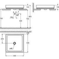 GROHE Rehausse CUBE CERAMIQUE o HL u ÜL 410x410mm PureGuard/awe (400 mm, 400 mm)