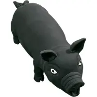 Flamingo Cochon en latex jouet noir pour chien