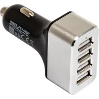 RealPower 176636 chargeur pour appareils mobiles Smartphone, Tablette Noir, Argent Allume-cigare Auto