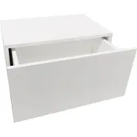 Vdd Table de nuit flottante - armoire suspendue - avec tiroir - 50 cm de large - blanc