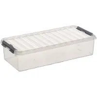 Sunware Boîte de rangement Q-Line 6,5 litres transparent/gris plastique avec couvercle
