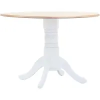 vidaXL Table de salle à manger blanche et brune 106 cm en bois massif d'hévéa