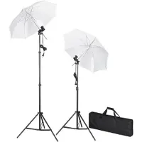 vidaXL Kit de studio photo avec lampes pieds et parapluies