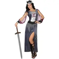 Atosa Costume De Femme Metalized Medieval Queen