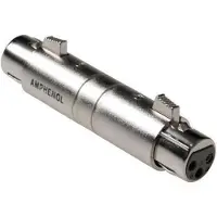 Amphenol Adaptateur XLR 3 broches femelle à femelle, Adaptateur audio, Argent