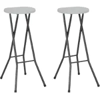 vidaXL Tabouret de bar pliable 2 pcs. PEHD et acier blanc