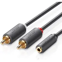 UGREEN 10561 câble audio 0,2 m 3,5mm 2 x RCA Noir