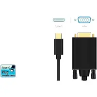 Akasa AK-CBCA17-18BK Adaptateur de câble USB Type-C VGA Noir (AK-CBCA17-18BK)