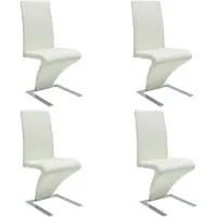 vidaXL Chaises de salle à manger 4 pcs. Blanc Similicuir