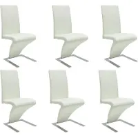 vidaXL Chaises de salle à manger 6 pcs. Blanc Similicuir