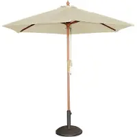 Bolero Parasol rond l Écru l 3m l Bois et tissu