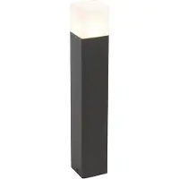 QAZQA Lampadaire d'extérieur noir avec abat-jour blanc opale 50 cm - Denmark