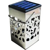 Powerplus Lampe à Flamme Solaire LED Ferret Jardin Inox