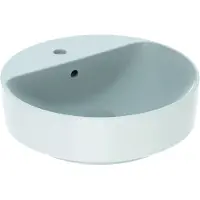 Geberit Keramag VariForm Lavabo à poser rond, 450mm, avec trou pour robinet, avec trop-plein (450 mm, 450 mm)