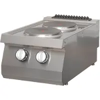 Maxima - Table de cuisson Gastro Heavy Duty - 2 brûleurs - Unité simple - 70 cm Profond - Electrique