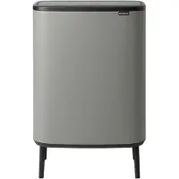 Brabantia Poubelle Bo Touch Hi, 2 x 30 litres, grise 130663