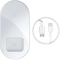 Baseus Simple Qi 2-en-1 station de charge sans fil, 15 W - blanc