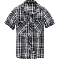 Brandit Chemise 'Roadstar' gris foncé / noir / blanc