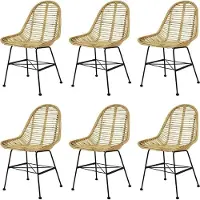 vidaXL Chaise de salle à manger 6 pcs. Rotin naturel