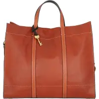 Fossil Cuir sac shopper sac à épaule Carmen Tote Brandy brun