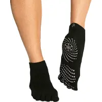 Gaiam Femmes, Chaussettes, GRIPPY YOGA SOCKS, design design, Noir, Gris, (Une unité par pack, Taille unique)
