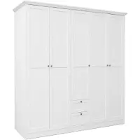 Finori Armoire Landwood armoire à portes battantes en blanc 5 portes 190 cm