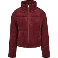 Urban Classics Veste mi-saison 'Corduroy Puffer Jacket' bourgogne