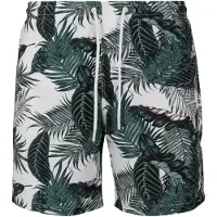 Urban Classics Shorts de bain vert foncé / blanc