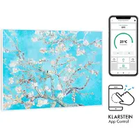 Klarstein Radiateur Infrarouge Mural Intelligent, Chauffage Infrarouge 500W, Panneau Chauffant Infrarouge, APP Mobile, Radiateur Electrique Extra Plat, Salle de Bain, Sans CO2, Faible Conso d'Energie