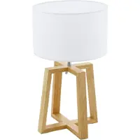 Eglo Lampe de table Chietino 1 nature, chrome, blanc 97516