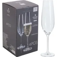 Excellent houseware Set de 4 flûtes à champagne 260 ml - Atmos Fera Kristal