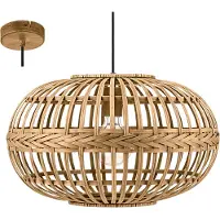 Eglo Suspension ronde Amsfield, 60 W, 38 cm x 110 cm, brun, E27