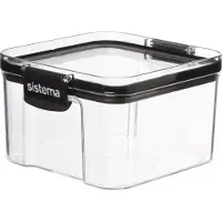 SmartaSaker Voorraaddoos Tritan Vierkant 460 ml Transparant/Zwart