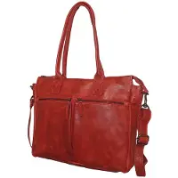 Bear design Shopper en cuir sac à main sac à bandoulière 45x32cm "Binni" rouge CP1657-red