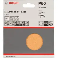 Bosch Set de 10 feuilles abrasives C470 best for Wood and Paint, K:60 (60)