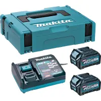 Makita Pack 2 batteries 40V 2.5 Ah XGT - - avec chargeur - MakPac - 191J81-6