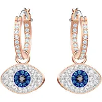 Swarovski Boucles d'oreilles 'Symbolica' bleu cobalt / or rose / noir / blanc