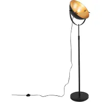 QAZQA Lampadaire noir avec or 35 cm réglable - Magnax