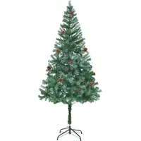 vidaXL Sapin de Noël artificiel avec pommes de pin 180 cm