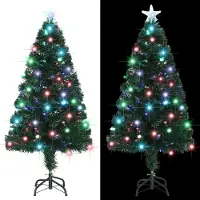 vidaXL Arbre de Noël pré-éclairé avec support et LED 120 cm fibre optique