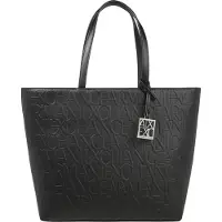 Giorgio Armani pour femme. 942650CC79300020 Sac Shoppper avec logo gravé sur toute la surface noire (OSFA), Casuel, Polyester