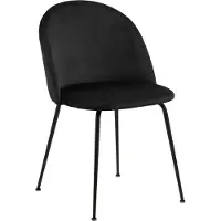 Ebuy24 Louise chaise de salle à manger velours noir.