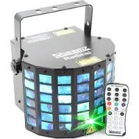 Beamz Radical 2-in-1 Spot LED Derby &amp; Laser 20W RGBAWP-LEDs contrôle DMX