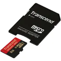 Transcend microSDHC MLC 8GB Class 10 UHS-I 600x + adaptateur SD