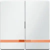 Hager Balançoires avec lentille orange blanc polaire, velours - Plaque de recouvrement pour interrupteur / bouton blanc 16276089