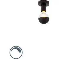 QAZQA Plafonnier design noir avec réflecteur G95 noir - Facile