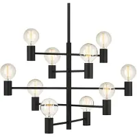 Markslöjd Paris Ø 80 cm noir 10-flamme cylindrique