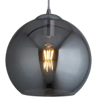 Searchlight Balls Lampe suspendue à 1 flamme chromée Abat-jour en verre Ø35 cm verre fumé